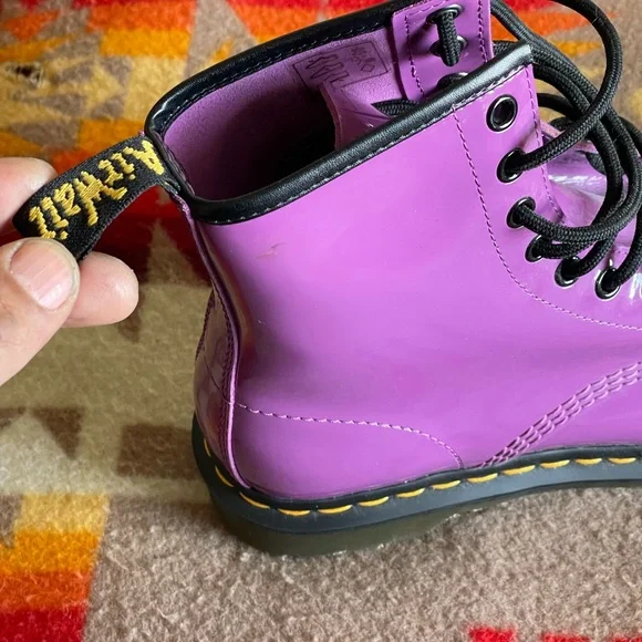 Dr. Martens Purple Patent Leather Women’s Boots! Punk Rock Christmas Gift!! - Picture 5 of 8